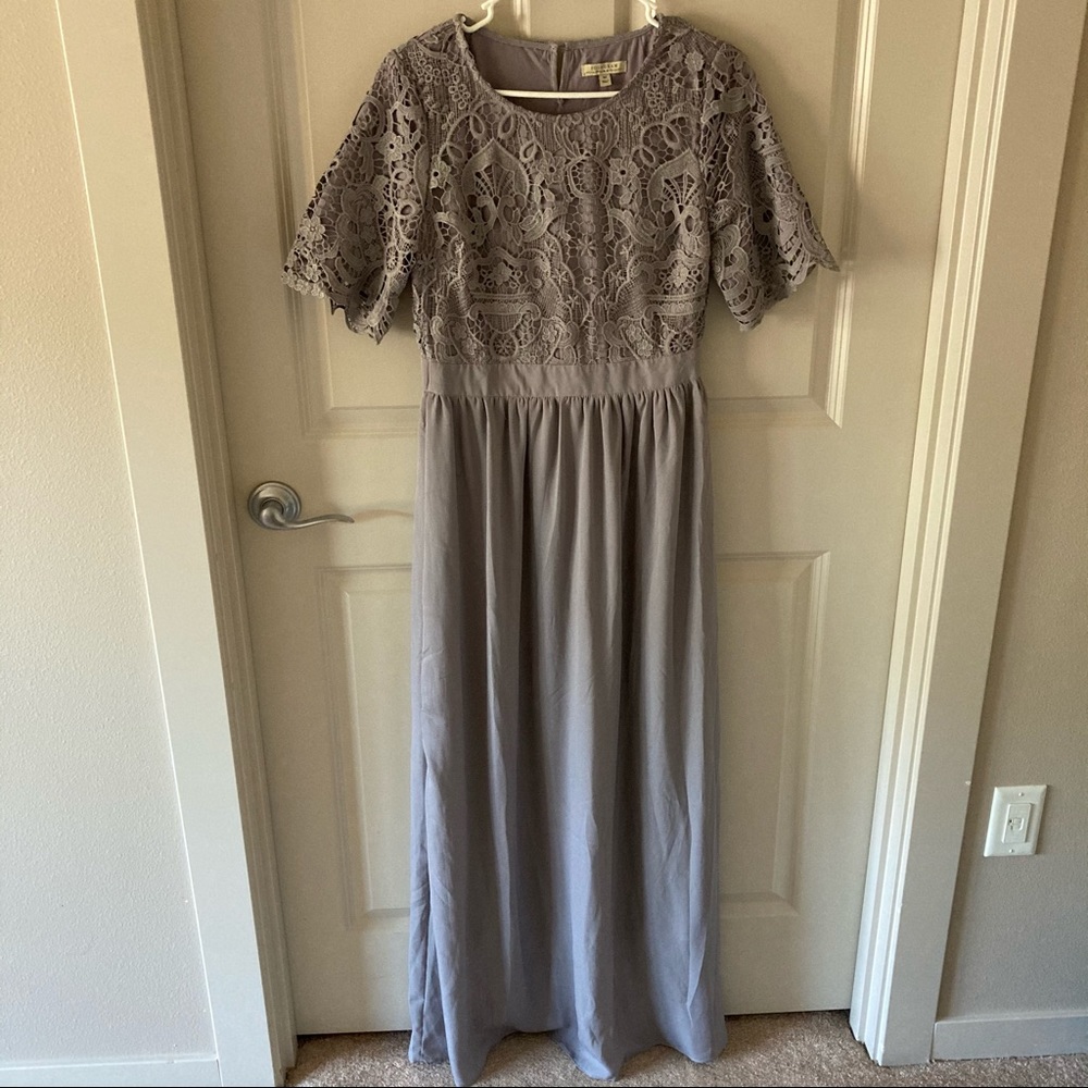 Modest Gray Lace Maxi